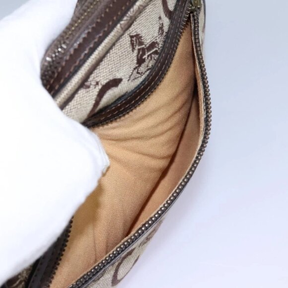 CELINE C Sulky Shoulder Bag Canvas Leather Beige Brown Auth EC715 - Picture 10 of 16